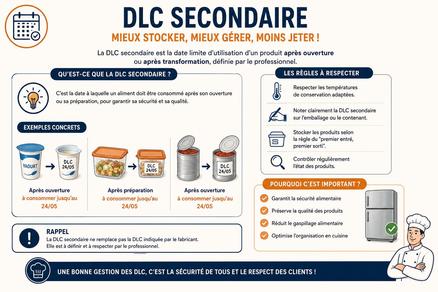 Étiquette de date sur un produit entamé